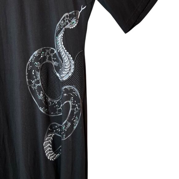 KILLSTAR Maple Asymmetrical Dress Snake Print in Black Viscose Women’s 4XL - Picture 4 of 12
